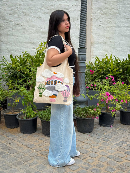Whimsical Hot Air Balloon Tote Bag